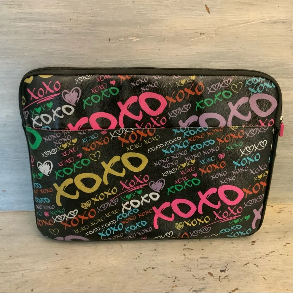 XOXO‎ Colorful Faux Leather Laptop Tablet Bag 15.5x11x1 Good Condition